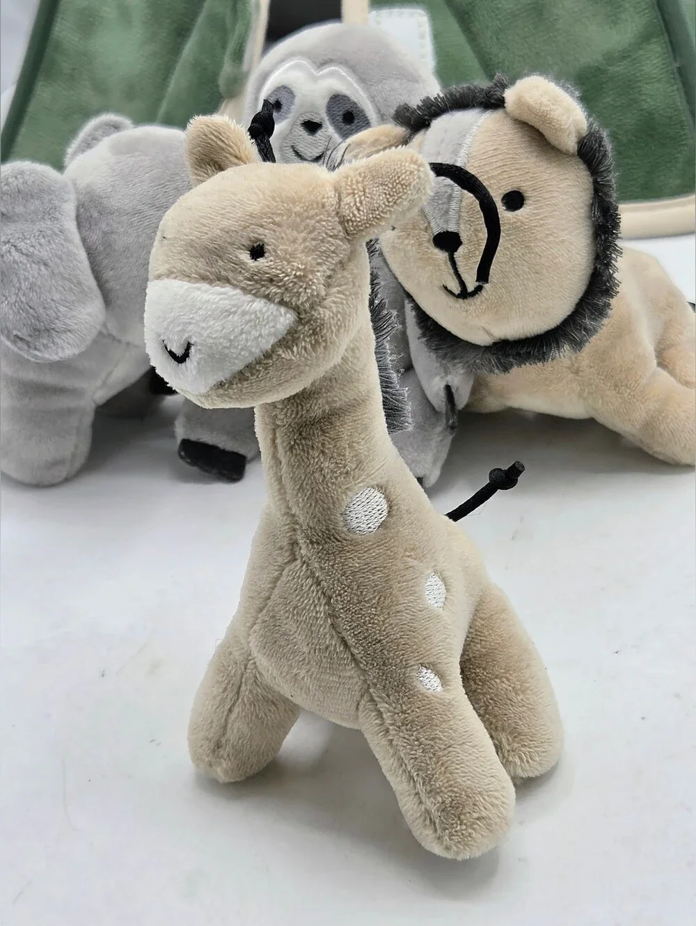 Lambs & Ivy Safari Tent Plush Nursery Toy Set Green Plush Animals 5pc - Picture 15 of 16